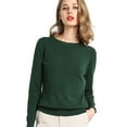 thumbnail image 1 of AJHSAKLt Pullover Sweaters for Women New Round Neck Long Sleeve Loose Solid Knit Bottom Shirt Lightweight Sweaters for Women Green, 1 of 5
