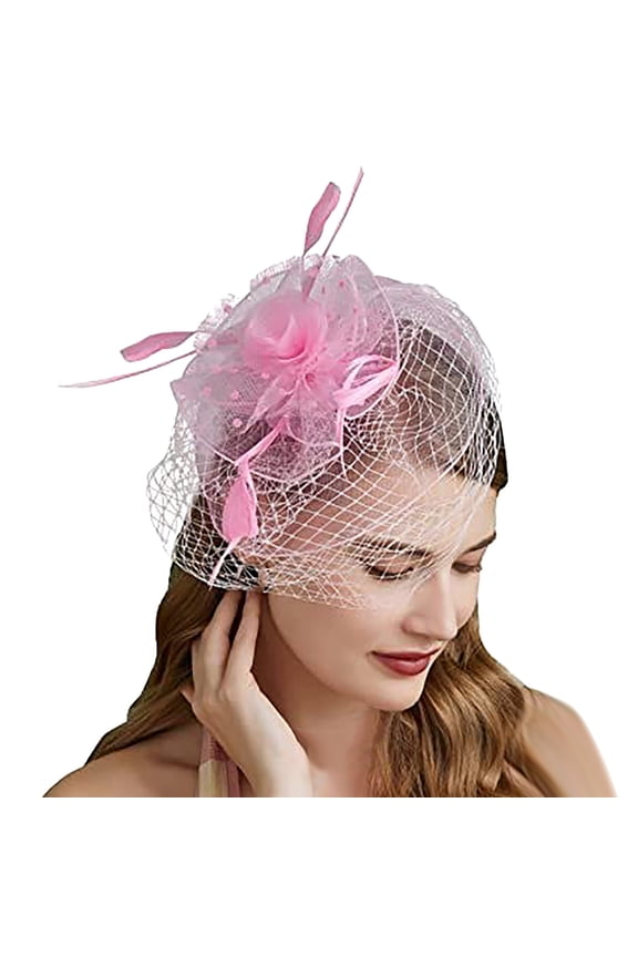 Tea Party Hats for Women Fascinators Womens Pillbox Flower Hat Cocktail Ball Wedding Church Hats for Women Pink