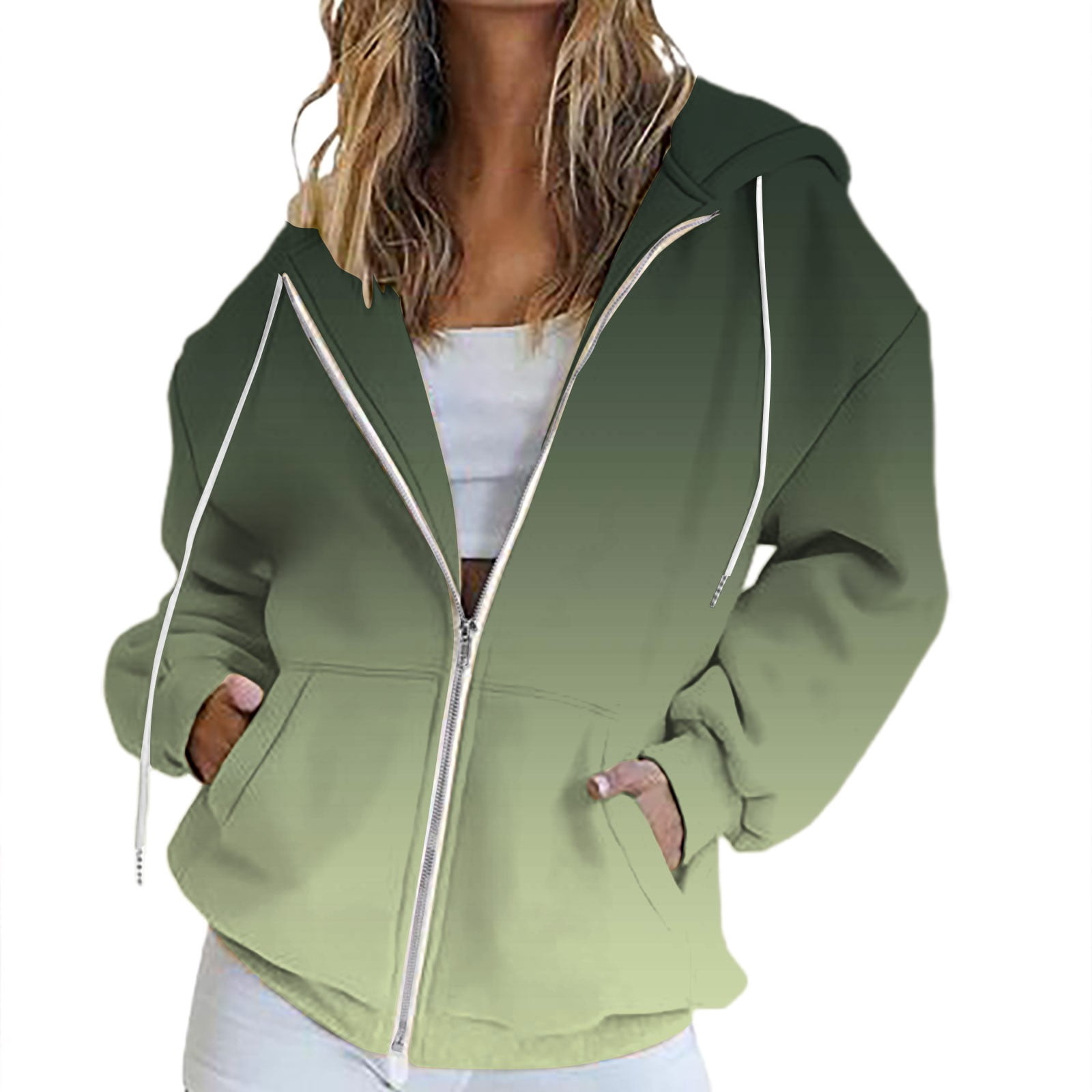 Black And Green Cow Print Women's Zip Up Hoodie