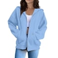 thumbnail image 1 of AJHSAKLt Zip Up Hoodie Custom Hoodies for Men And Women Design Your Own Customized Text Photo Womens Hoodies Sky Blue, 1 of 8