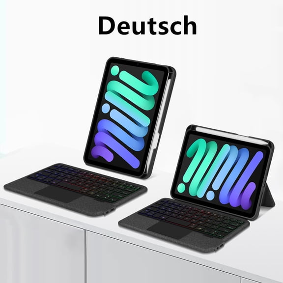 AJIUYU Magic Keyboard For iPad mini 6th Generation 8.3 Inch Mini6 Smart Cover Case Magnetic Separate Backlit Spanish Portuguese