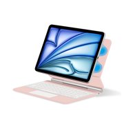 AJIUYU Magic keyboard for iPad Air 11 Inch M2 2024 Air 5th 4th generation 10.9" Backlight TrackPad Smart Keyboards Cover Magnetic Case Folio 2018-2022 iPad Pro 11" Pink