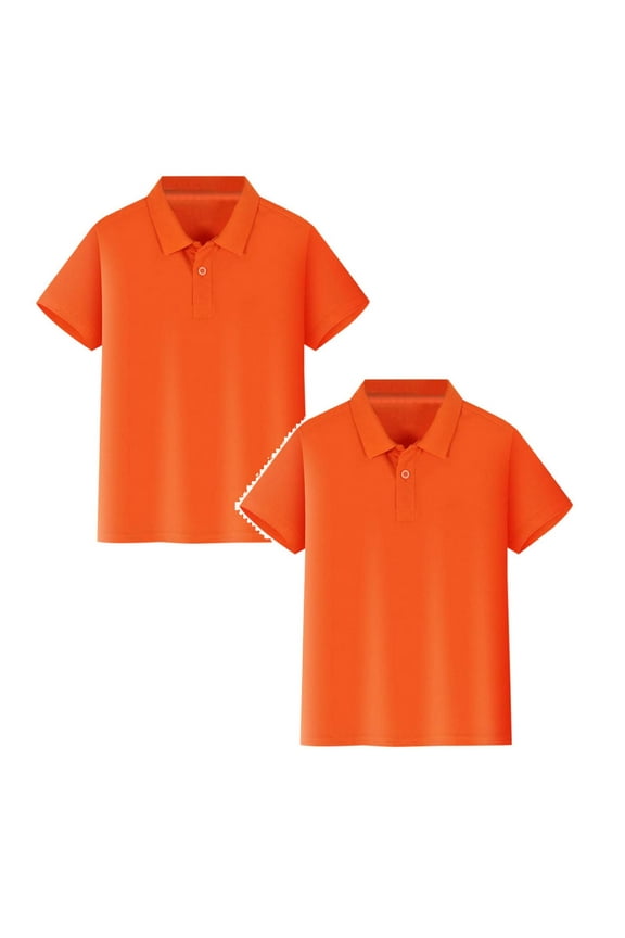 2 Pack Boys Polo Shirts Short Sleeve School Uniform Pique Polo Moisture Wicking Polo for Kids(Sizes M-3XL)