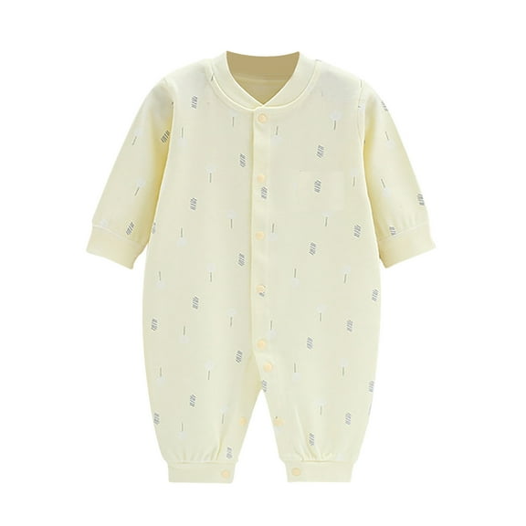 AJIWYH Baby Boy Girl Cotton Print Romper Jumpsuit Playsuits Outfits Girl Clothes Yellow,6-9 Months