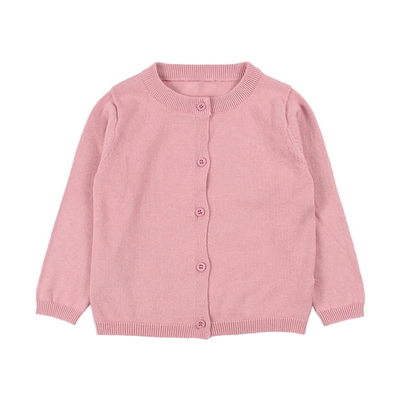 AJIWYH Baby Boys Girls Button-Down Cardigan Toddler Cotton Knit Sweater Girls Cardigans 7-8 (Pink,6 Years)
