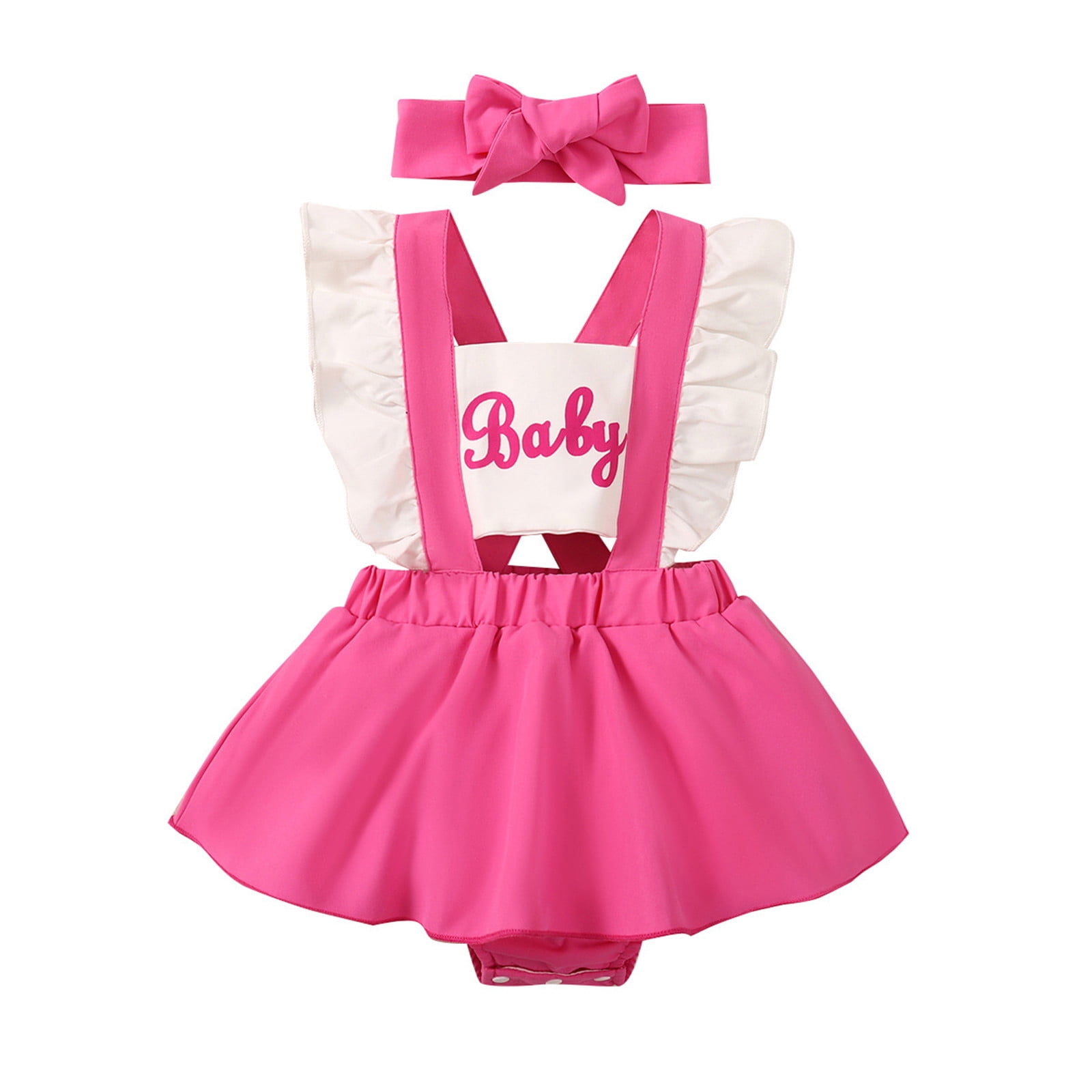 AJIWYH Baby Girl Onesies Boys Girls Fly Sleeve Ruffles Prints Romper ...