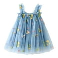 thumbnail image 1 of AJIWYH Baby Girls Toddler Tutu Dress,Princess Party Dress with Soft Flower Blue for 2-3 Years, 1 of 5