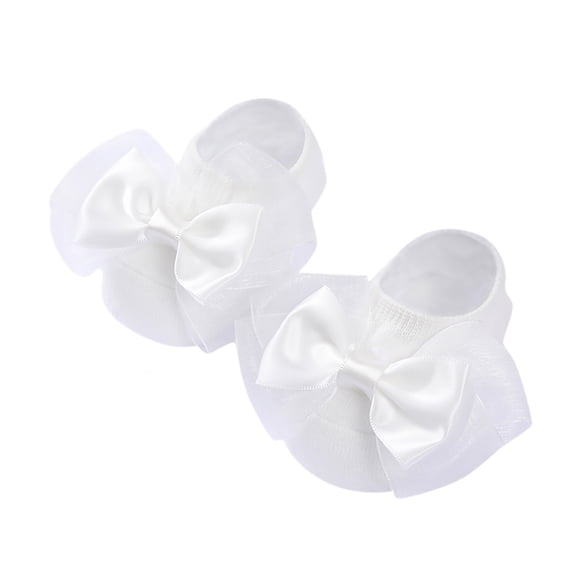 AJIWYH Baby Shower,Toddler Bowkot Princess Socks Floor Socks (White,0-12 Months)