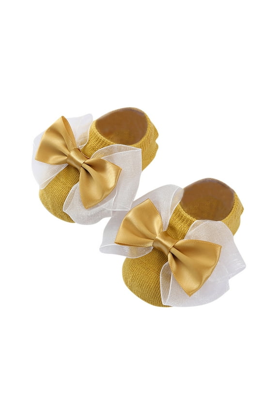 AJIWYH Baby Socks 0-3 Months,Baby Sock Shoes (Yellow,0-12 Months)