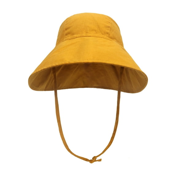 AJIWYH Baby Sun Hat Toddler Summer UPF 50+ Baby Girl Bucket Hat Wide Brim Beach Hats for Baby Boys (Gold,2-7 Years)