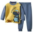 thumbnail image 1 of AJIWYH Boy&girls Pajamas Long Sleeve Comfort Suit Kids Clothes Toddler Children Sleepwear Blue,6-12 Months, 1 of 2