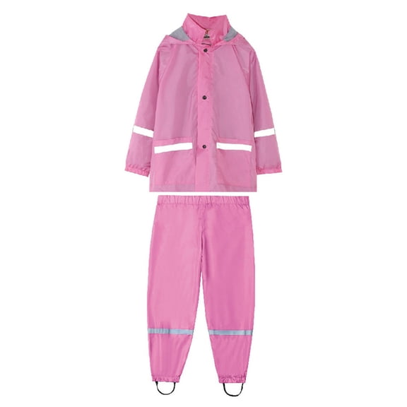 AJIWYH Boys Raincoat Children's Button Rain Jacket Toddler Rain Poncho Hot Pink,8 Year