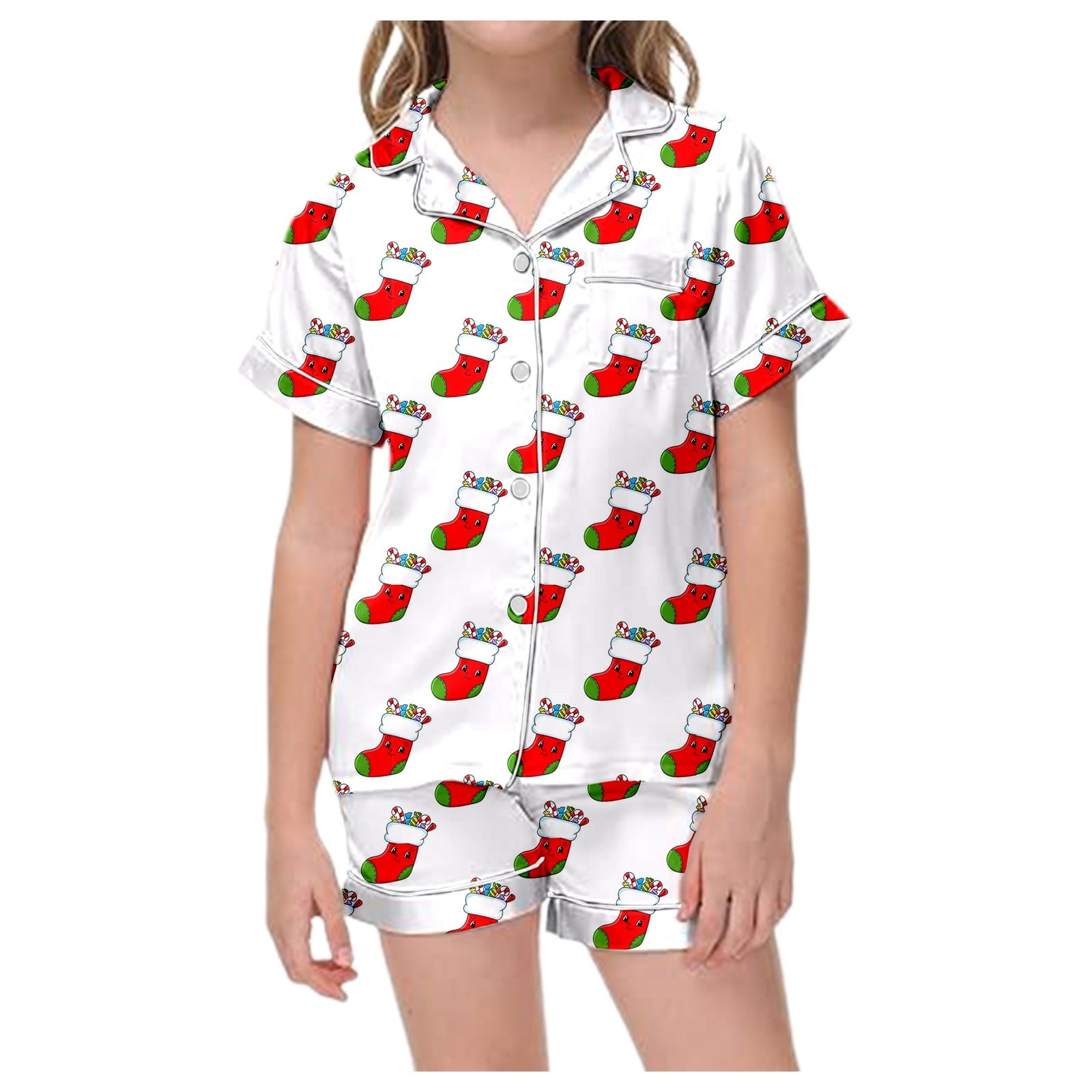 Proper Peony Girls Pink Christmas Tinsel Footed Zipper PJs main image 1