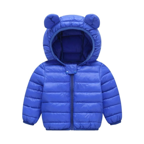 AJIWYH Coats for Boys Hooded Outdoor Jacket Thick Warm Windproof Coat Baby Girl Jacket Blue,6-12 Months