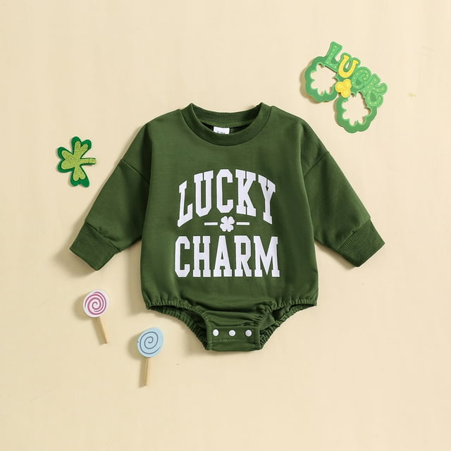 AJIWYH Easter Baby Girl Boy Outfit Bunny Shirt Bubble Romper Sweatshirt ...
