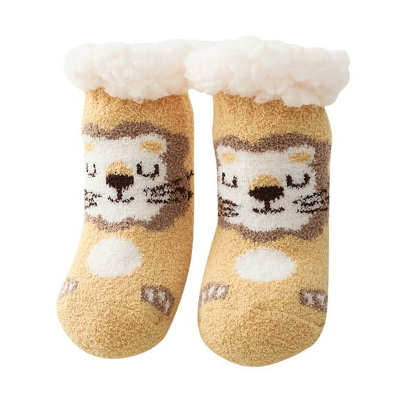 AJIWYH Girl Socks,Baby Socks Christmas Socks Toddler Boys Girls Children Socks Soft Sole Non Toddler Shoes Socks Princess Socks Floor Baby Shower Yellow,0-6 Months