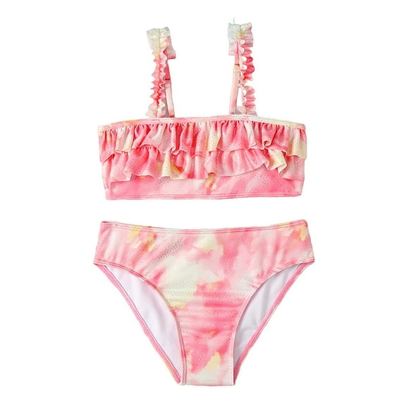 AJIWYH Girl's 2 Piece Bikini Set Swimsuit Bathing Suit with Shorts Teen Swim Suit Swimsuit for Girls Bikini Girls Pink 12-18 Months