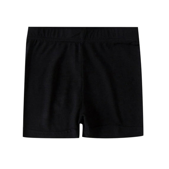 AJIWYH Girls Bike Shorts Cartwheel Shorts Kids Basic Cotton Under Dress Shorts Biker Shorts for Running Dance (Black,5-6 Years)