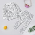 thumbnail image 2 of Trsenvrml Girls Pajamas Sets For Kids Button Down Pjs Heart Print Long Sleeve Teen Lounge Set Size 7-16 Years (Orange, 7-8T 2 of 9