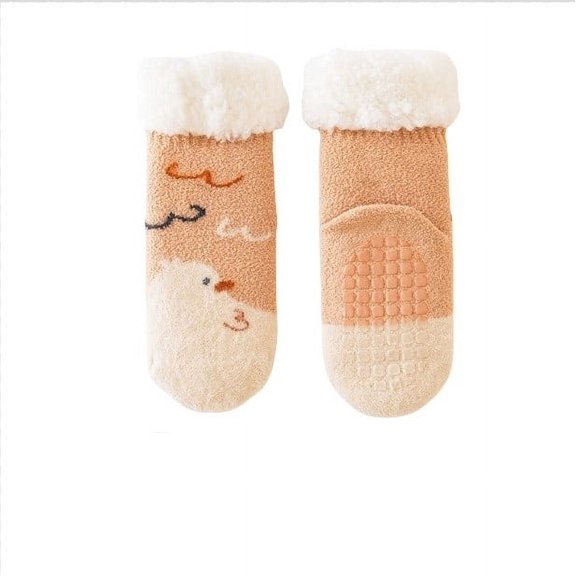 AJIWYH Girls Socks,Rends Baby Slipper Socks Christmas Toddler Fuzzy Socks Warm Non Winter Socks Baby Stuff Rose Gold,2-4Years