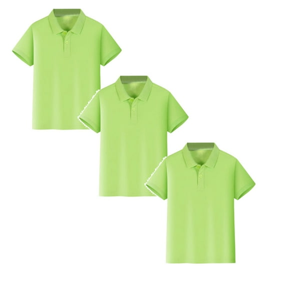 TBWNWG Kids Boys Button Closure Girls Short Sleeve Shirt 3PCS Polo Shirts for Boys Shirts for Girls