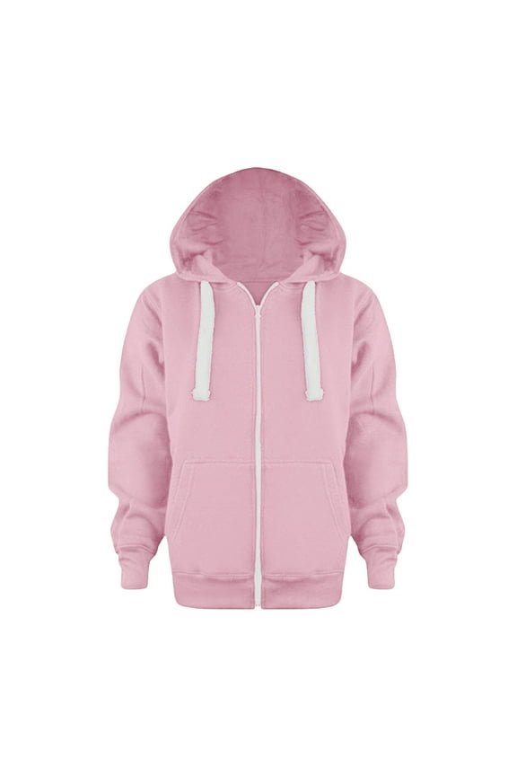 Kids Clothes,Sweatshirt Color Solid Zip Jackets Long Hoodie Top Sleeve Up Girls Kids Boys Coat&jacket Yellow Sweatshirt Kids Pink,9-10 Years