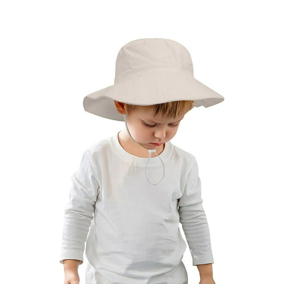 AJIWYH Kids Packable Sun Hat - Bucket Hat for Outdoor Play (Beige,0-8 Months)
