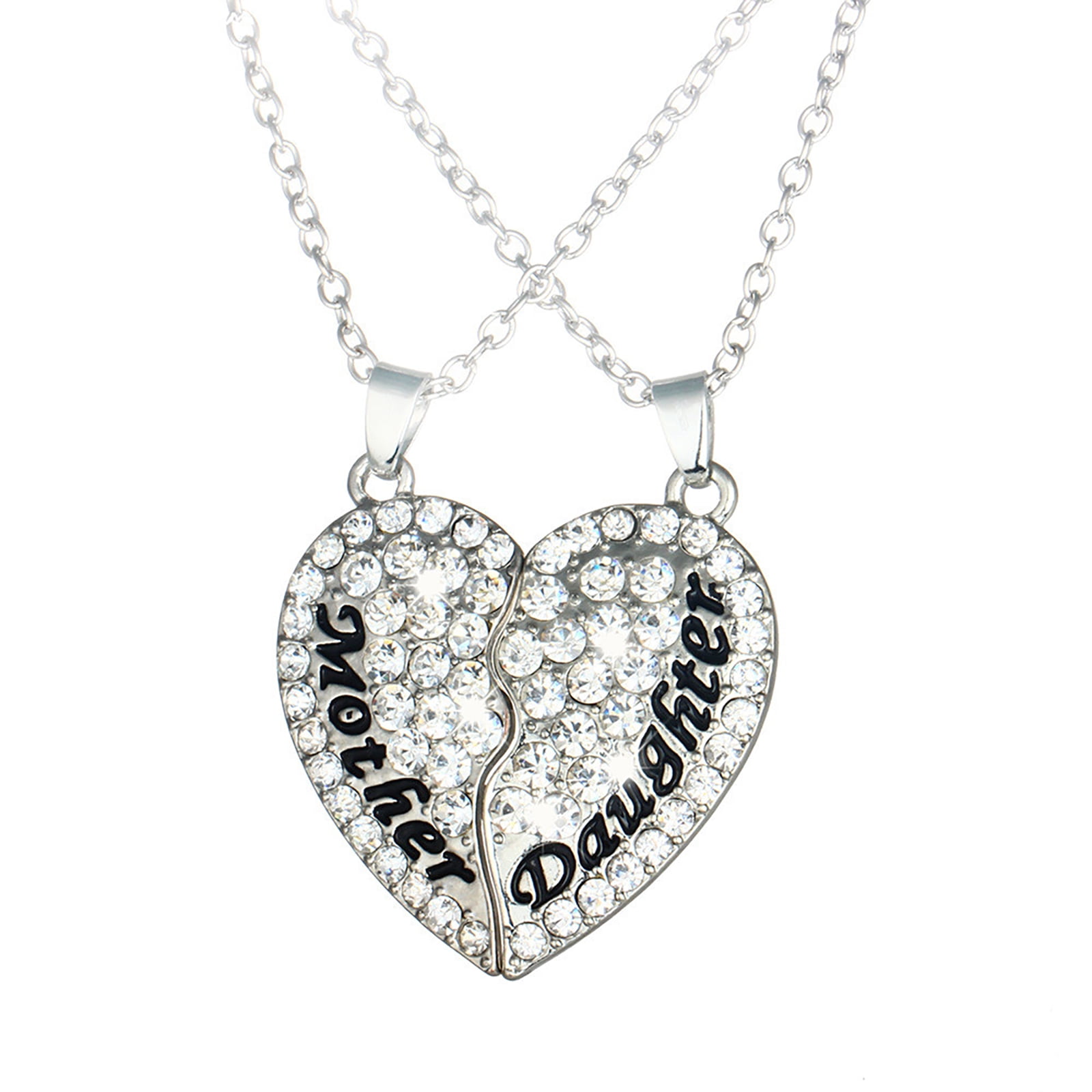 AJIWYH Mother's Day Gifts Mother and Daughter Heart Shaped Diamond ...