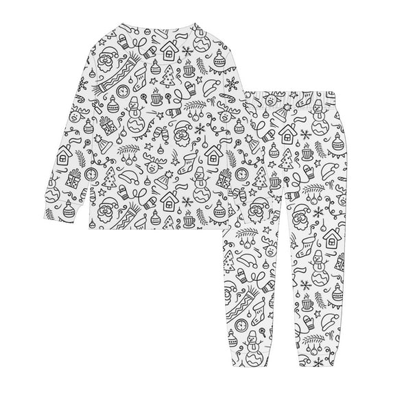 AJIWYH Pajamas Boy,Funny DIY Hand Painted Homewear Set Cute Color Cartoon Pajama Sets Christmas Pajamas Sets for Boy and Girl(7-8 Years)