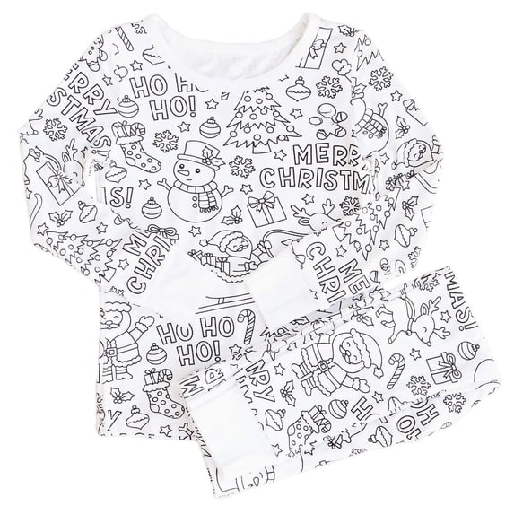 AJIWYH Pajamas Boy Kid DIY Hand Painted Homewear Set Colouring Pajama Sets for Boy and Girl Can Play With and Wear Colorme Pajama Set Kids(4-5 Years)