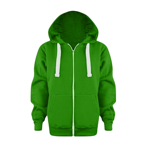 TBWNWG Toddler Crewneck Sweatshirt,Sweatshirt Color Solid Zip Jackets Long Hoodie Top Sleeve Up Girls Kids Boys Coat&jacket Boy Clothes Size 6 Green,9-10 Years