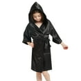 thumbnail image 1 of AJIWYH Toddler Kids Boys Girls Silk Satin Hooded Bathrobe Kimono Robes Nightgown Sleepwear Clothes (Black,4-5 Years), 1 of 7