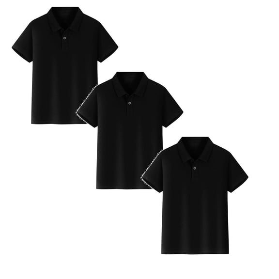 TBWNWG Toddler Kids Short Sleeve Shirt Button Closure 3PCS Uniforms for Boys Girl School Uniform