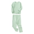 thumbnail image 1 of AJIWYH Toddler Pjs,Baby Boy & Girls Long Sleeve Shirt Tops Pajamas Pants Set Kids Toddler Sleepwear Outfits Children Pj's for Daily 4t Girl Pajamas Light Green,3-4 Years, 1 of 3