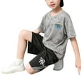 thumbnail image 1 of TBWNWG Tropical Vacation Sportswear - Kids' Quick-Dry Matching Short Sets (Grey,14-15 Years), 1 of 4