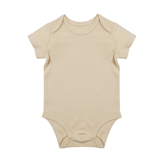 TBWNWG Unisex 100% Cotton Bodysuit - Short Sleeve One Piece - Baby Boy and Girl Clothing Khaki for 6-9 Months