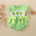 thumbnail image 1 of AJIWYH Valentines Day/St Patricks Day Baby Girl Outfit Love/Clover Romper Cute One-Piece Clothes Green,3-6 Months, 1 of 9