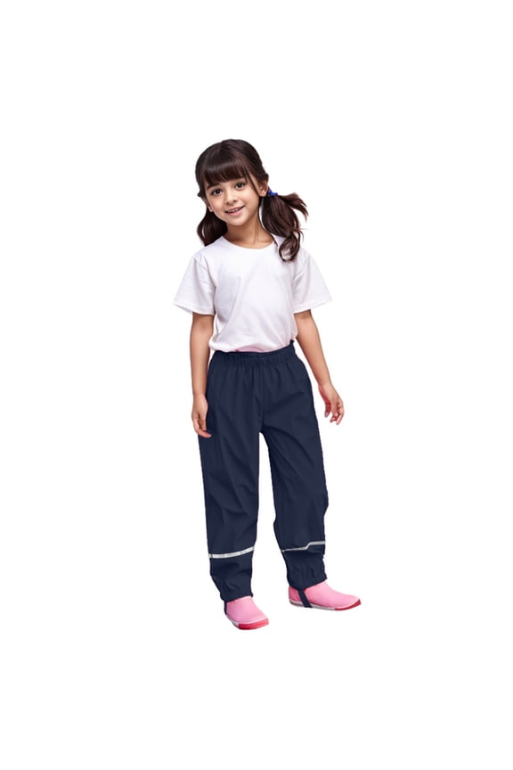 AJIWYH Waterproof Pants Toddler,Boys Girls Lightweight Rainwear,Kids' Rain Pants Navy,6-7 Years