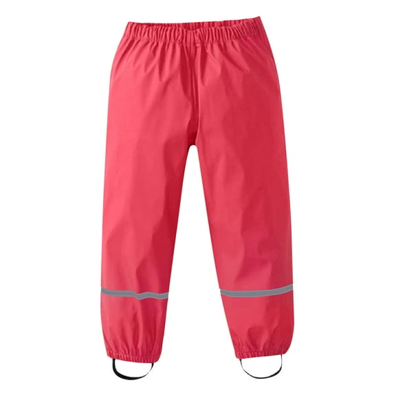 AJIWYH Waterproof Pants Toddler Breathable Mud Girls Pants,Kids' Rain Pants Hot Pink,5-6 Years