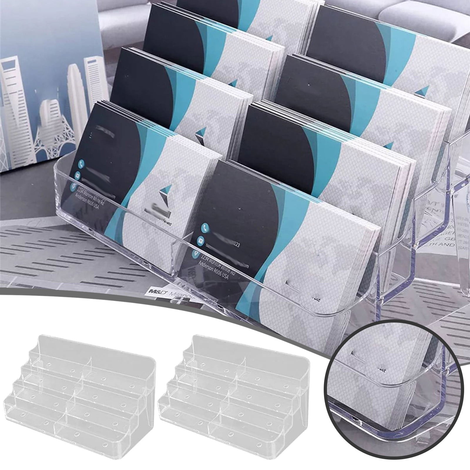 Hard Sleeves for Sports Cards 2X Business Card Holder 8 Pocket Acrylic