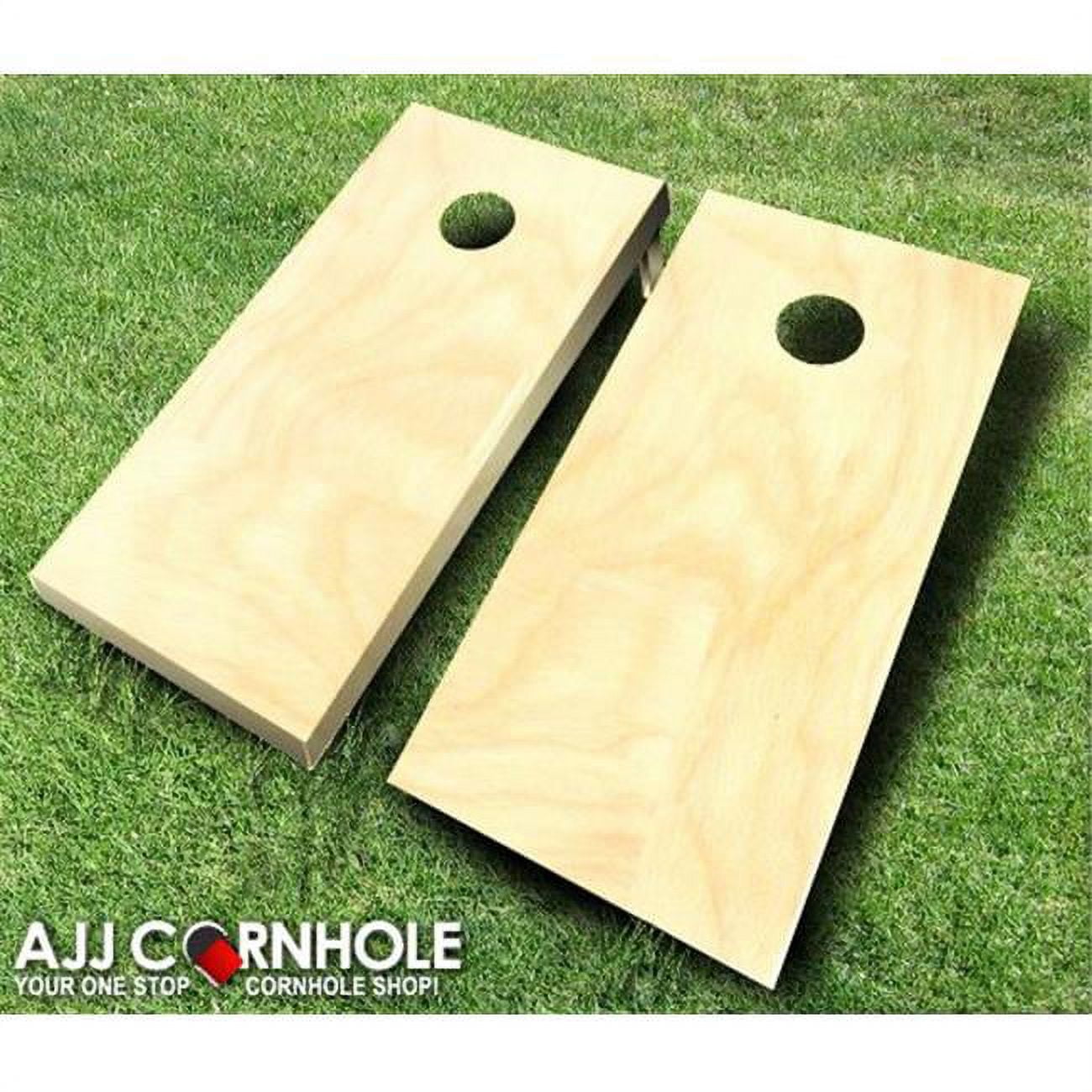 Natural Wood Cornhole Set with Red and Blue Bean Bags