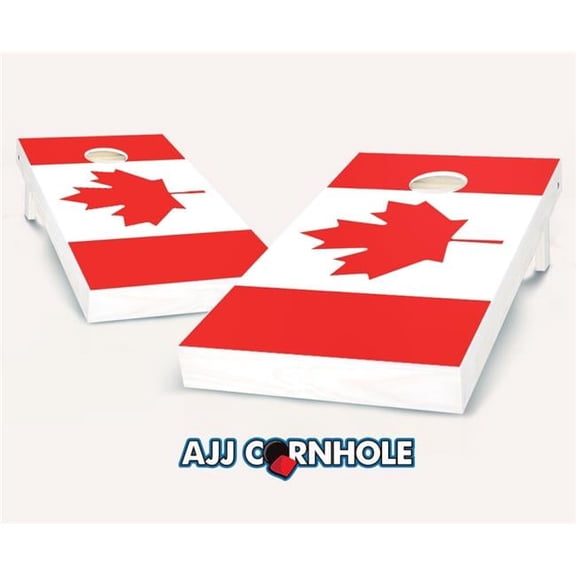 AJJCornhole 107-CanadianFlag Canadian Flag Cornhole Set with Bags - 8 x 24 x 48 in.