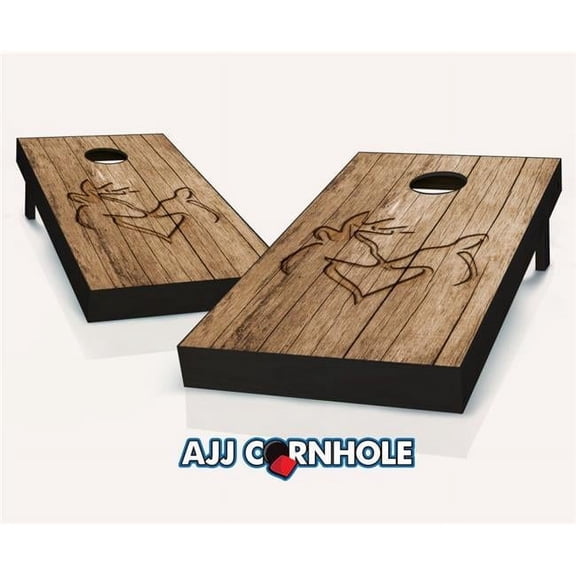AJJCornhole 107-DeerHeart Deer Heart Theme Cornhole Set with Bags - 8 x 24 x 48 in.