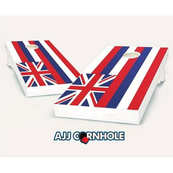 AJJCornhole 107-HawaiiFlag Hawaii Flag Theme Cornhole Set with Bags - 8 x 24 x 48 in.