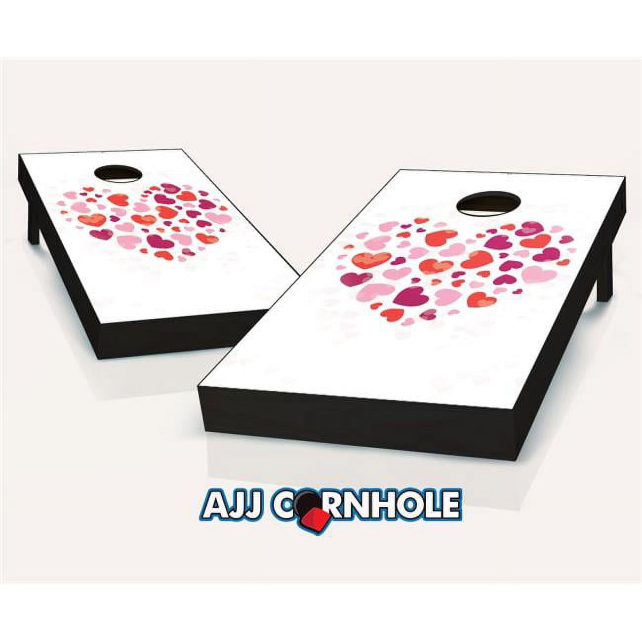 Heart Theme Cornhole Set with Red and Blue Bags