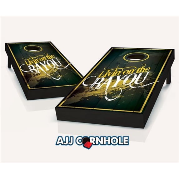 AJJCornhole 107-LivinOnTheBayou Livin on the Bayou Theme Cornhole Set with bags - 8 x 24 x 48 in.
