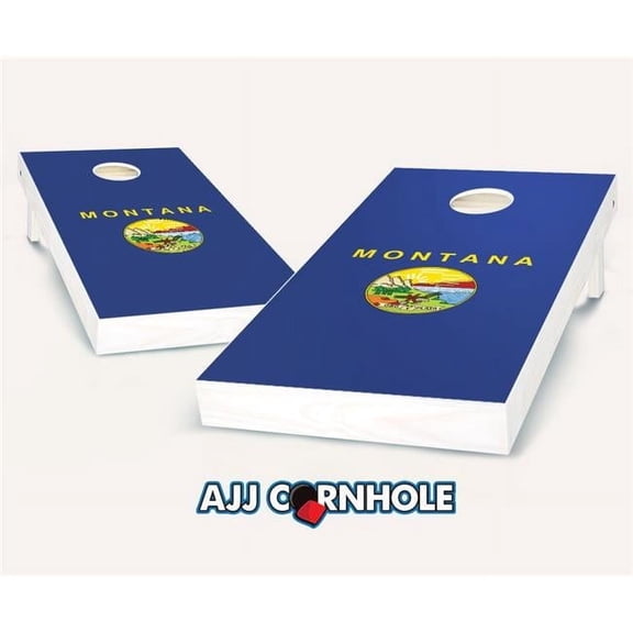 AJJCornhole 107-MontanaFlag Montana Flag Theme Cornhole Set with Bags - 8 x 24 x 48 in.