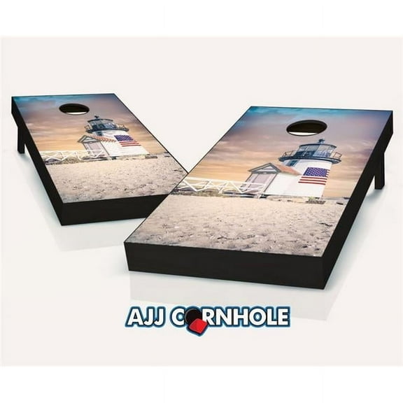 AJJCornhole 107-NantucketLightHouse Nantucket Island Lighthouse Theme Cornhole Set wit Bags - 8 x 24 x 48 in.
