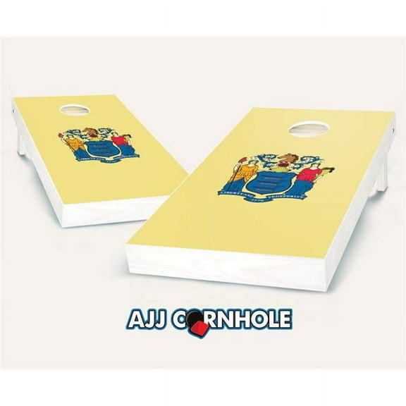 AJJCornhole 107-NewJerseyFlag New Jersey Flag Theme Cornhole Set with Bags - 8 x 24 x 48 in.