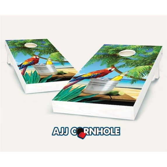 AJJCornhole 107-Parrot Parrot Theme Cornhole Set with Bags - 8 x 24 x 48 in.